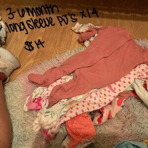 14 Pairs of 3-6 Months Long Sleeve PJ's